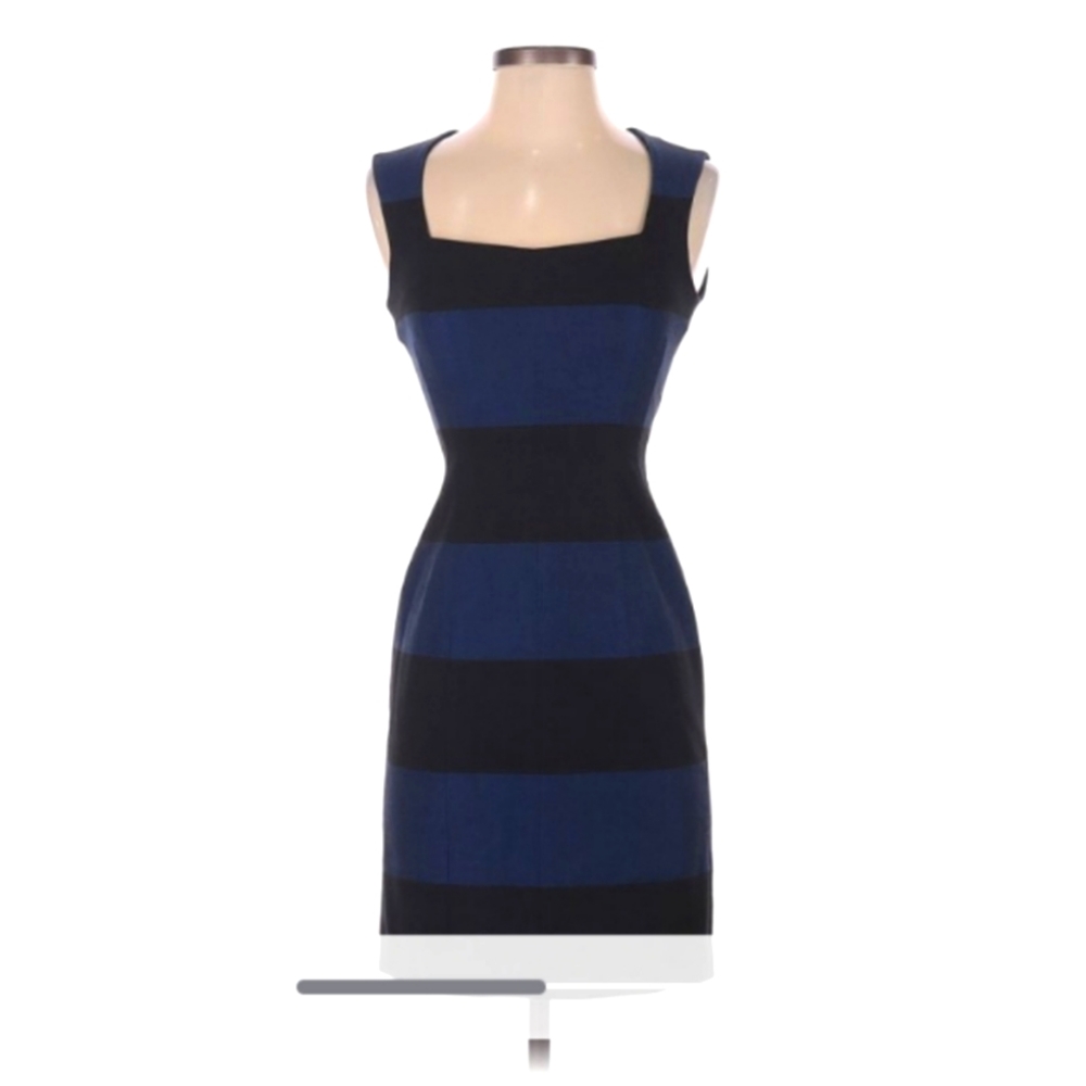 Banana Republic blue and black fitted striped dress size 14